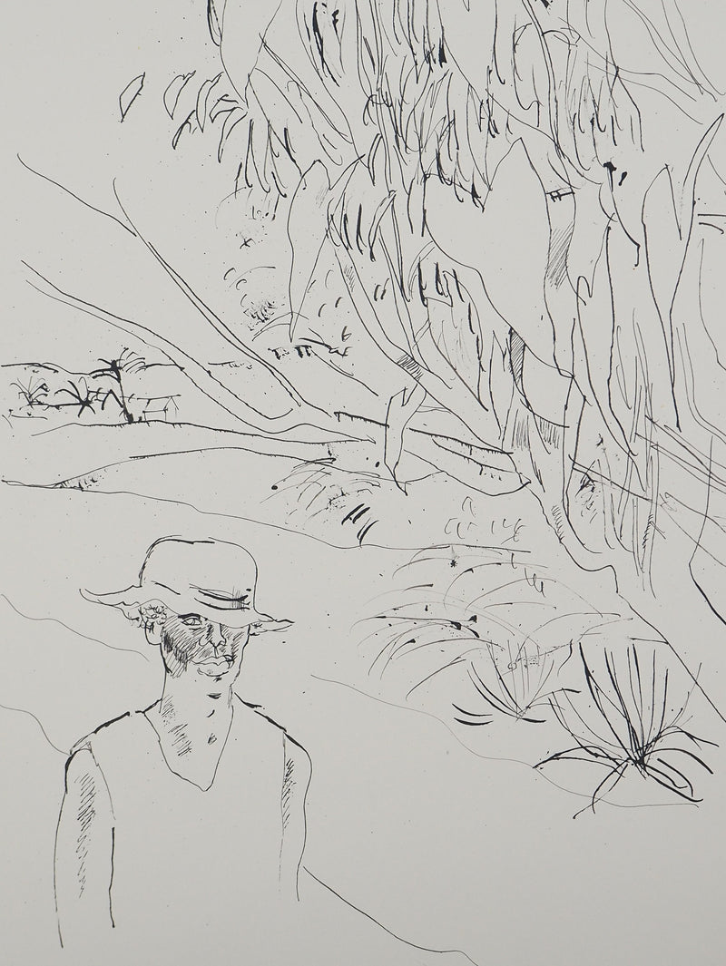 Maurice GENIS : Homme rentrant chez lui, Dessin original (photo de détail 2) - Crédit photo : Galerie Art.Paris