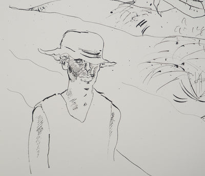 Maurice GENIS : Homme rentrant chez lui, Dessin original (photo de détail 3) - Crédit photo : Galerie Art.Paris