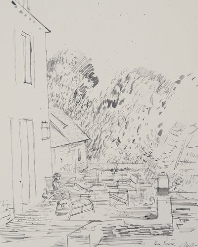 Maurice GENIS : Maison méditerranéenne, Dessin original (photo de détail 3) - Crédit photo : Galerie Art.Paris