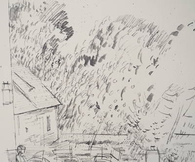 Maurice GENIS : Maison méditerranéenne, Dessin original (photo de détail 4) - Crédit photo : Galerie Art.Paris
