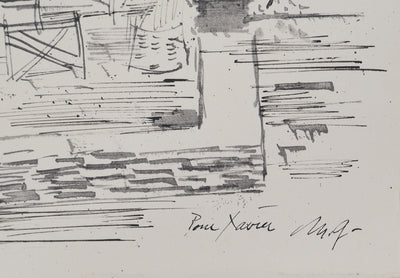 Maurice GENIS : Maison méditerranéenne, Dessin original (photo de détail 2) - Crédit photo : Galerie Art.Paris
