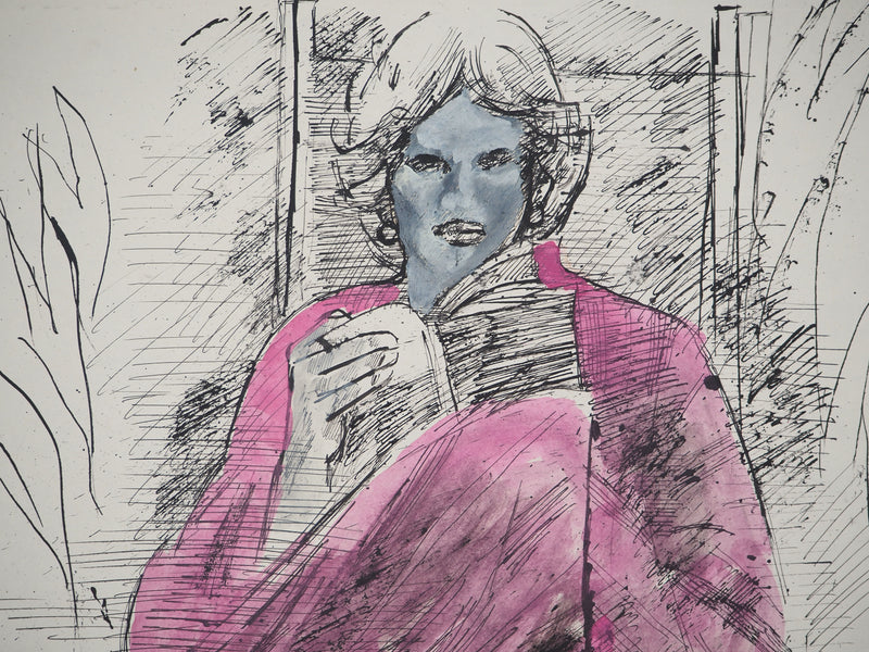 Maurice GENIS : Instant lecture, Aquarelle originale (photo de détail 4) - Crédit photo : Galerie Art.Paris