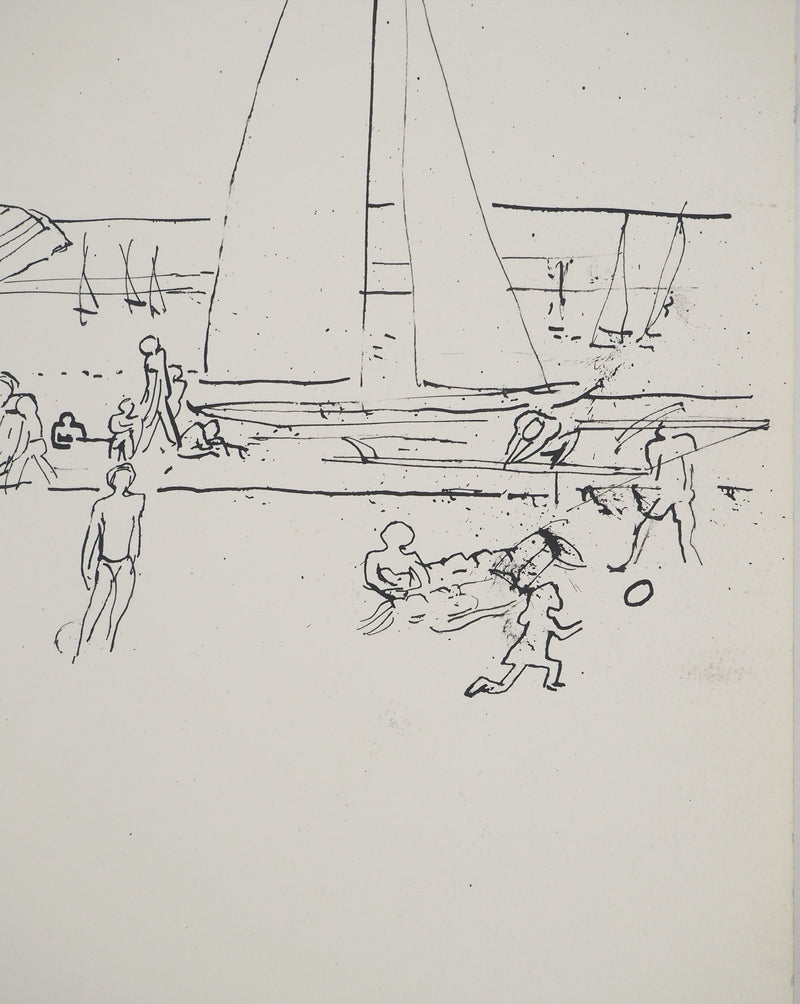 Maurice GENIS : Une journée à la plage, Dessin original (photo de détail 3) - Crédit photo : Galerie Art.Paris