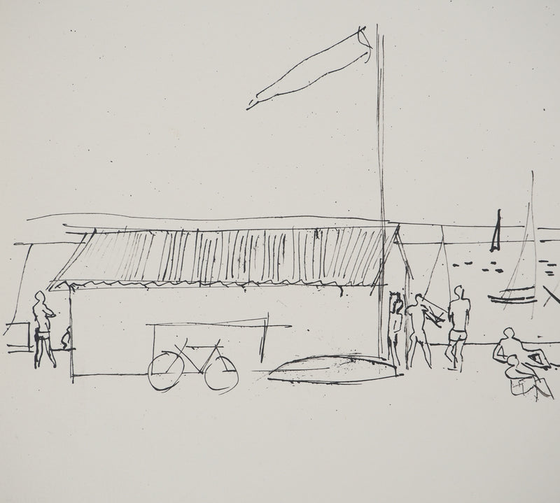 Maurice GENIS : Une journée à la plage, Dessin original (photo de détail 4) - Crédit photo : Galerie Art.Paris