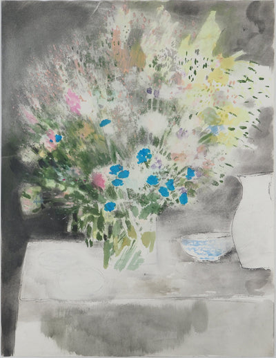 Maurice GENIS : Bouquet de fleurs, Aquarelle originale (vue générale) - Crédit photo : Galerie Art.Paris