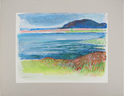 Maurice GENIS : Vue sur la mer, Aquarelle originale (vue générale) - Crédit photo : Galerie Art.Paris