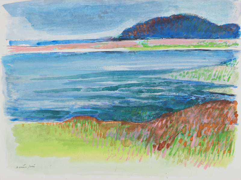 Maurice GENIS : Vue sur la mer, Aquarelle originale (photo de détail 4) - Crédit photo : Galerie Art.Paris
