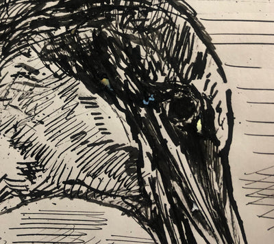 Maurice GENIS : Vol d'oiseau, Dessin original (photo de détail 5) - Crédit photo : Galerie Art.Paris