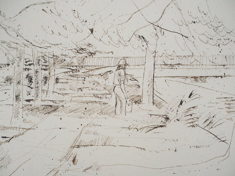 Maurice GENIS : La cueillette, Dessin original (photo de détail 3) - Crédit photo : Galerie Art.Paris