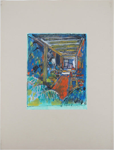 Maurice GENIS : Intérieur de chambre, Aquarelle originale (vue générale) - Crédit photo : Galerie Art.Paris