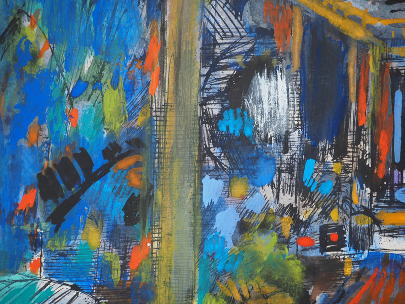 Maurice GENIS : Intérieur de chambre, Aquarelle originale (photo de détail 5) - Crédit photo : Galerie Art.Paris