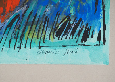 Maurice GENIS : Intérieur de chambre, Aquarelle originale (photo de détail 2) - Crédit photo : Galerie Art.Paris