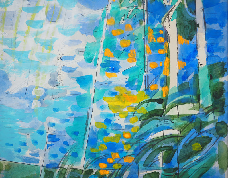 Maurice GENIS : Paysage marin, Aquarelle originale (photo de détail 3) - Crédit photo : Galerie Art.Paris