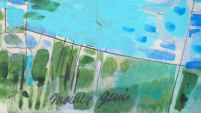 Maurice GENIS : Paysage marin, Aquarelle originale (photo de détail 2) - Crédit photo : Galerie Art.Paris