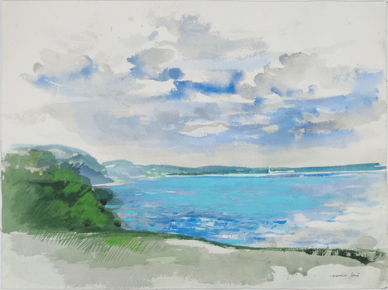 Maurice GENIS : Reflets sur le lac, Aquarelle originale (photo de détail 3) - Crédit photo : Galerie Art.Paris