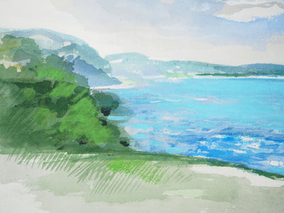 Maurice GENIS : Reflets sur le lac, Aquarelle originale (photo de détail 4) - Crédit photo : Galerie Art.Paris