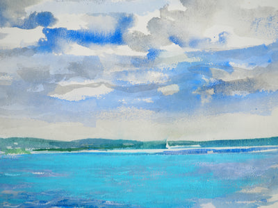 Maurice GENIS : Reflets sur le lac, Aquarelle originale (photo de détail 6) - Crédit photo : Galerie Art.Paris