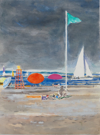 Maurice GENIS : Juste avant l'orage, Aquarelle originale (vue générale) - Crédit photo : Galerie Art.Paris