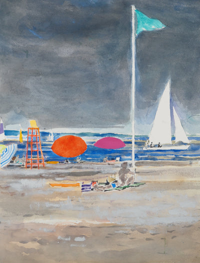 Maurice GENIS : Juste avant l'orage, Aquarelle originale (photo de détail 2) - Crédit photo : Galerie Art.Paris