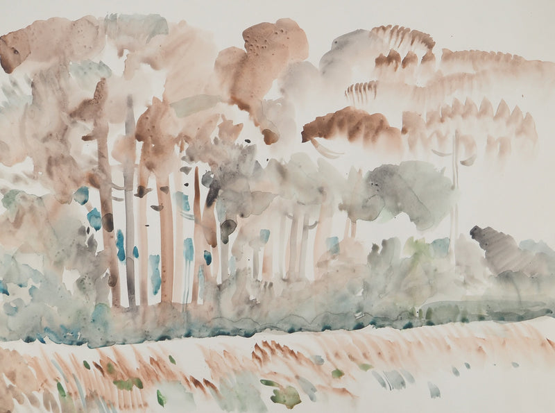Maurice GENIS : Lisière de forêt, Aquarelle originale (photo de détail 2) - Crédit photo : Galerie Art.Paris