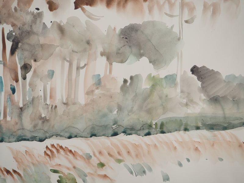 Maurice GENIS : Lisière de forêt, Aquarelle originale (photo de détail 4) - Crédit photo : Galerie Art.Paris