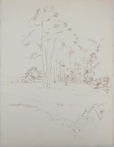 Maurice GENIS : Route de campagne, Dessin original (vue générale) - Crédit photo : Galerie Art.Paris