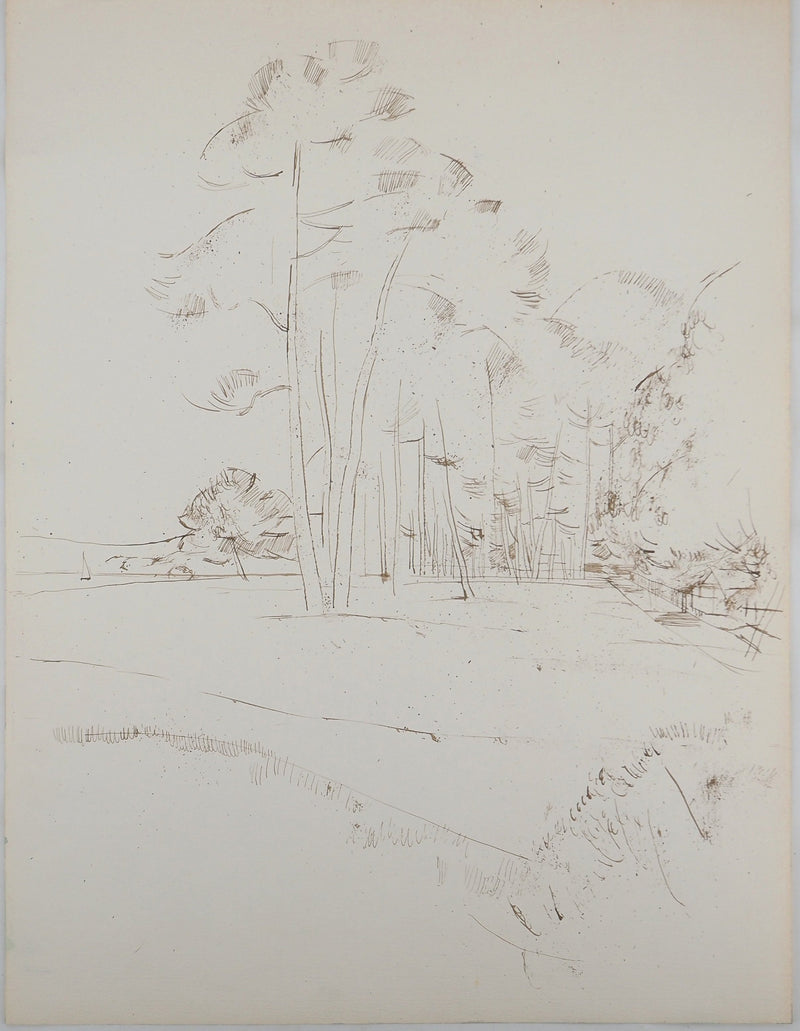 Maurice GENIS : Route de campagne, Dessin original (vue générale) - Crédit photo : Galerie Art.Paris