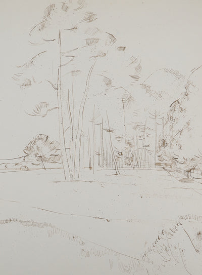 Maurice GENIS : Route de campagne, Dessin original (photo de détail 2) - Crédit photo : Galerie Art.Paris
