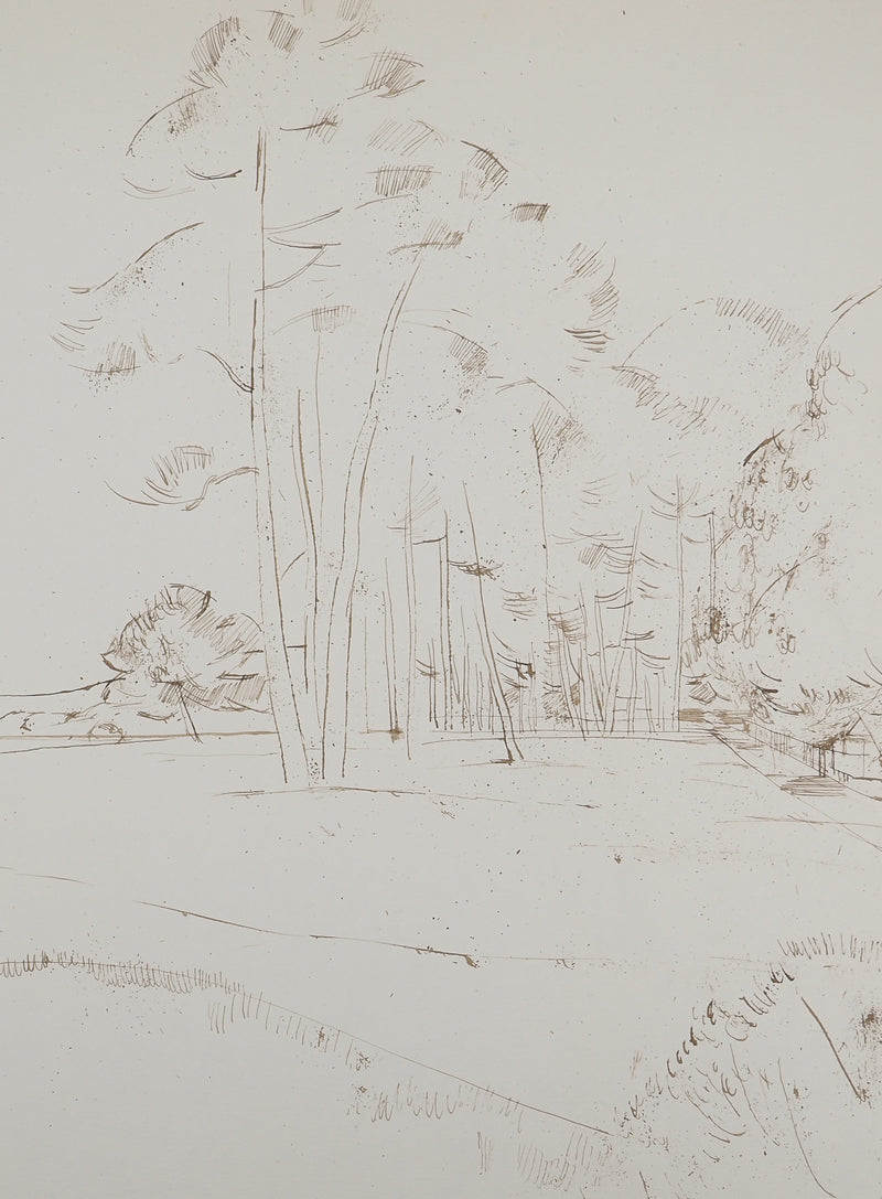 Maurice GENIS : Route de campagne, Dessin original (photo de détail 2) - Crédit photo : Galerie Art.Paris