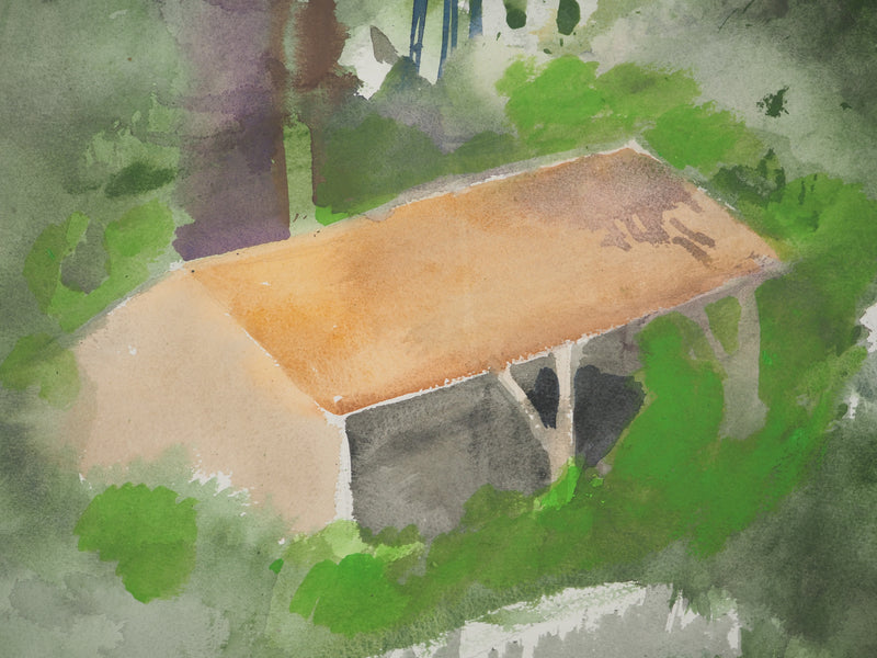Maurice GENIS : Cabane en forêt, Aquarelle originale (photo de détail 3) - Crédit photo : Galerie Art.Paris