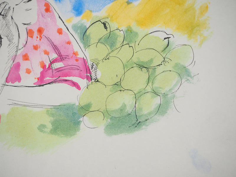 Maurice GENIS : La vendeuse de fruits, Aquarelle originale (photo de détail 4) - Crédit photo : Galerie Art.Paris