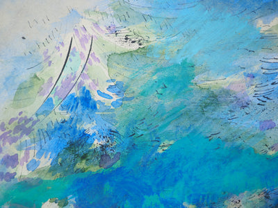 Maurice GENIS : Vue depuis la côte, Aquarelle originale (photo de détail 3) - Crédit photo : Galerie Art.Paris
