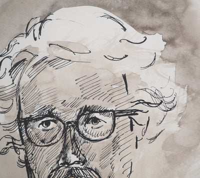 Maurice GENIS : L'homme aux cheveux d'argent , Aquarelle originale (photo de détail 4) - Crédit photo : Galerie Art.Paris