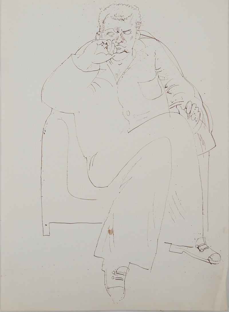 Maurice GENIS : Le conspirateur, Dessin original (vue générale) - Crédit photo : Galerie Art.Paris
