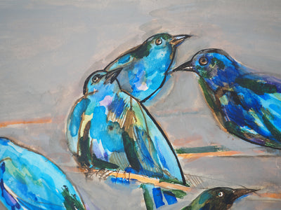 Maurice GENIS : Etude d'oiseaux, Aquarelle originale (photo de détail 5) - Crédit photo : Galerie Art.Paris