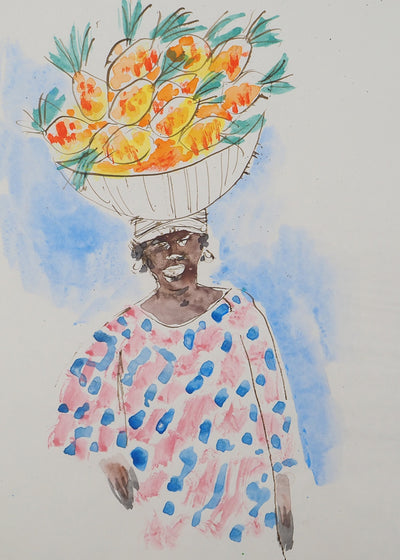 Maurice GENIS : Les ananas, Dessin original (photo de détail 2) - Crédit photo : Galerie Art.Paris