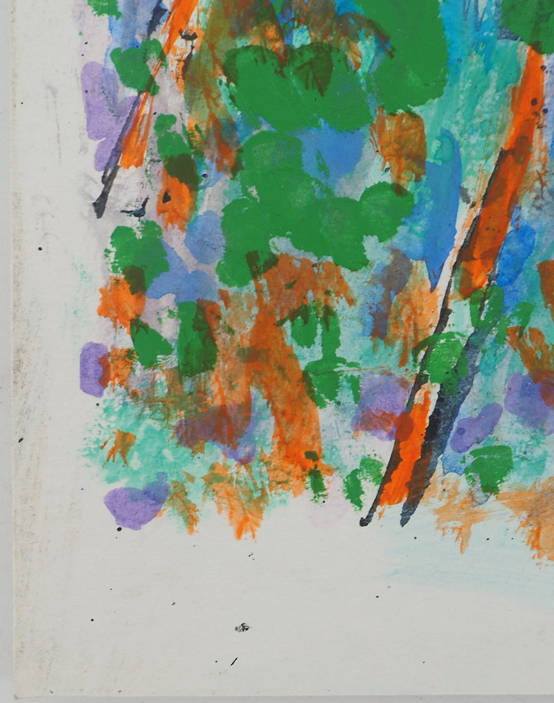Maurice GENIS : Promenade dans les bois, Gouache originale (photo de détail 5) - Crédit photo : Galerie Art.Paris