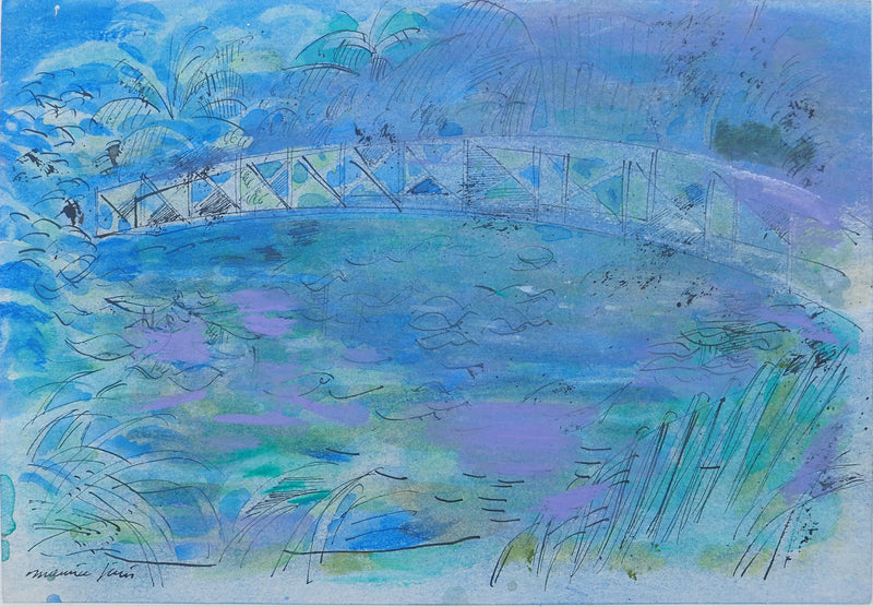 Maurice GENIS : Hommage à Monet, Aquarelle originale (vue générale) - Crédit photo : Galerie Art.Paris