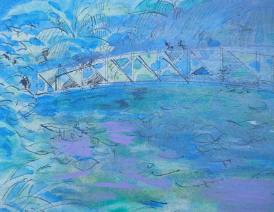Maurice GENIS : Hommage à Monet, Aquarelle originale (photo de détail 4) - Crédit photo : Galerie Art.Paris