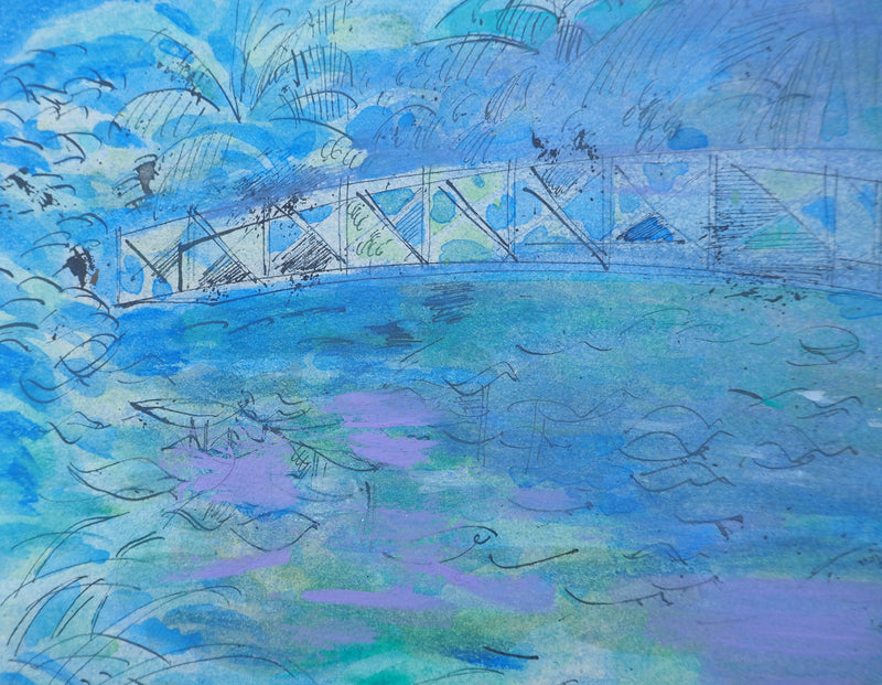 Maurice GENIS : Hommage à Monet, Aquarelle originale (photo de détail 4) - Crédit photo : Galerie Art.Paris