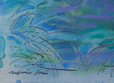 Maurice GENIS : Hommage à Monet, Aquarelle originale (photo de détail 2) - Crédit photo : Galerie Art.Paris