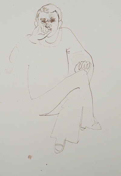 Maurice GENIS : Homme pensif, Dessin original (photo de détail 2) - Crédit photo : Galerie Art.Paris