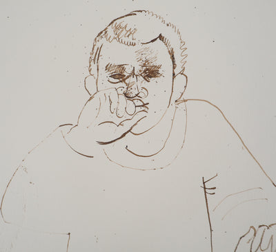 Maurice GENIS : Homme pensif, Dessin original (photo de détail 3) - Crédit photo : Galerie Art.Paris