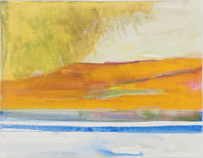 Maurice GENIS : Soleil ardent en plein désert, Aquarelle originale (vue générale) - Crédit photo : Galerie Art.Paris