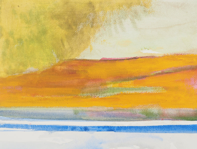 Maurice GENIS : Soleil ardent en plein désert, Aquarelle originale (photo de détail 2) - Crédit photo : Galerie Art.Paris