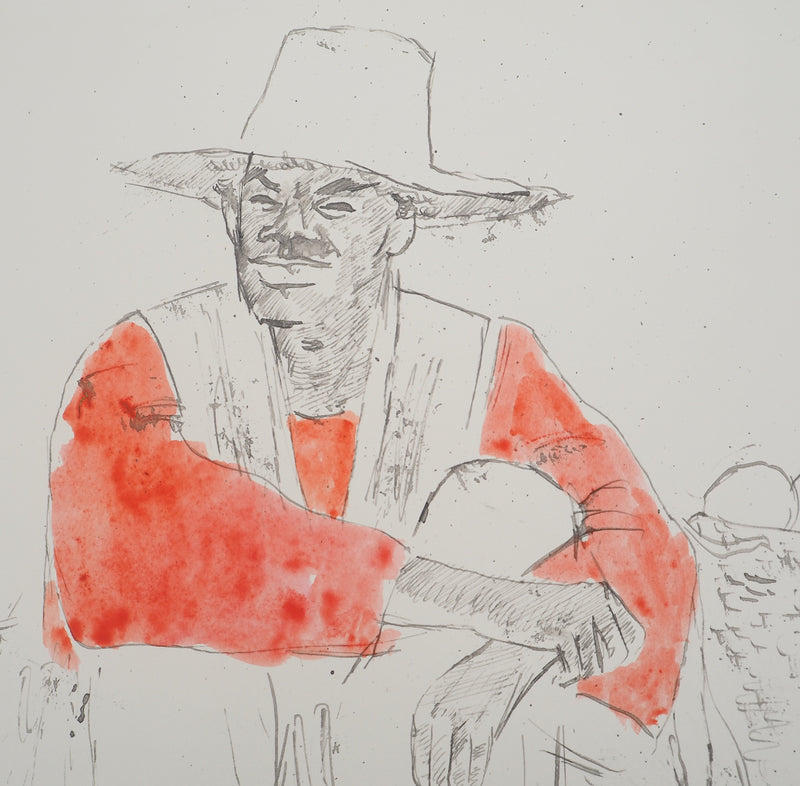 Maurice GENIS : Le marchand de mangues, Dessin original (photo de détail 3) - Crédit photo : Galerie Art.Paris