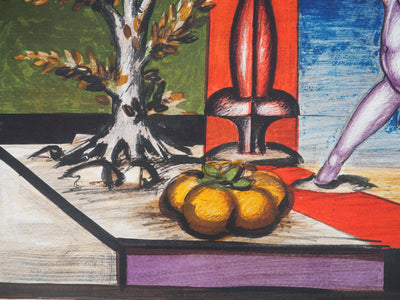 Franz PRIKING : Femme ailée rencontrant la nature,, Lithographie originale (photo de détail 4) - Crédit photo : Galerie Art.Paris