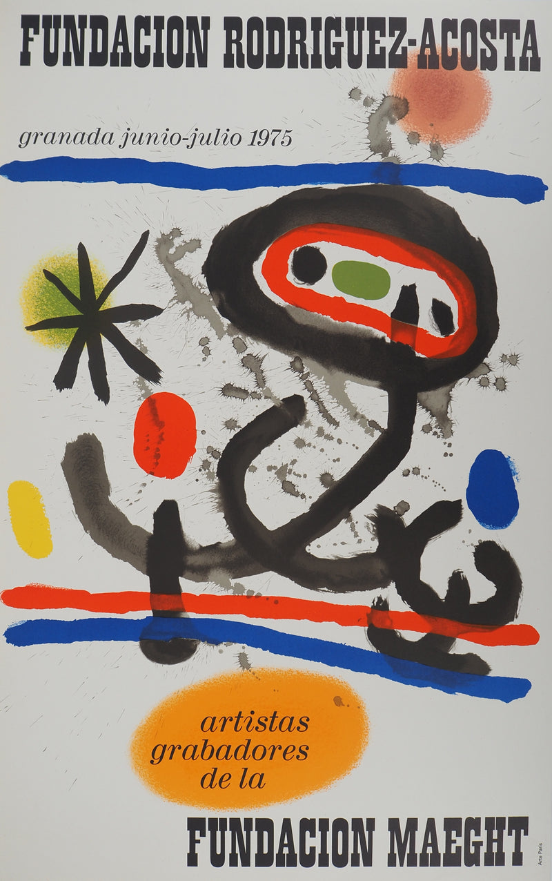 Joan MIRO : Exposition à la fondation Rodriguez-Acosta, Affiche originale (vue générale) - Crédit photo : Galerie Art.Paris