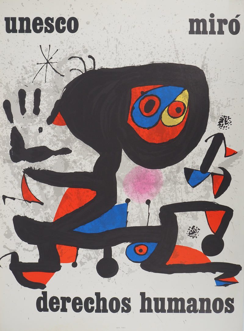 Joan MIRO : Unesco derechos humanos, Affiche originale (vue générale) - Crédit photo : Galerie Art.Paris