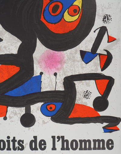 Joan MIRO : Unesco droits de l'homme, Affiche originale (photo de détail 2) - Crédit photo : Galerie Art.Paris